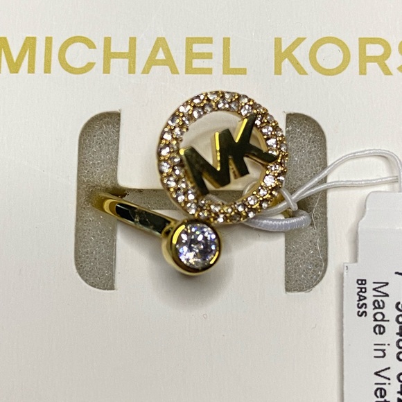 Michael Kors MK Logo Pave Ring - Picture 1 of 5